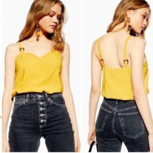 Topshop Tilda Tortoise Ring Yellow Top - Size 4